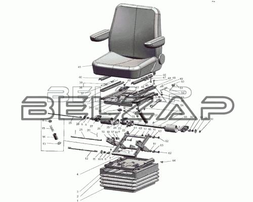 Амортизатор сиденья АС20-075.00.000, 80-6809100-11, БЕЛКАРД