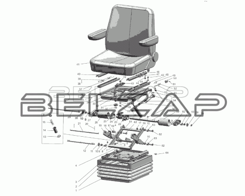 Амортизатор сиденья АС20-075.00.000, 80-6809100-11, БЕЛКАРД