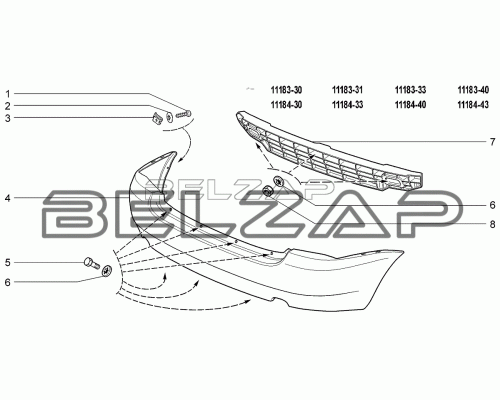 Заказать Балка бампера ВАЗ-1118 задняя АвтоВАЗ в  автомагазине Belzap.ru