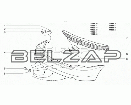 Заказать Балка бампера ВАЗ-1118 задняя АвтоВАЗ в  автомагазине Belzap.ru