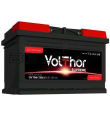 Аккумулятор Supreme 75А/ч обратная полярность,низкий, 6СТ75(0) 57510, VOLTHOR