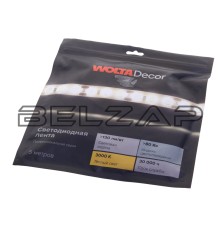 Лента светодиодная гибкая 6W 5м IP20 12V теплый белый (пакет) Decor WOLTA