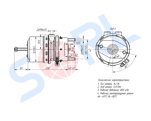 Энергоаккумулятор ГАЗон Next 14/16 дискового тормоза правый SORL