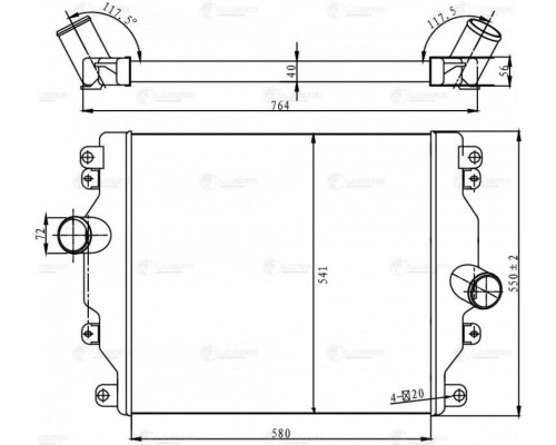 Охладитель ГАЗон Next дв. ЯМЗ 53445 наддувочного воздуха алюминиевый LUZAR
