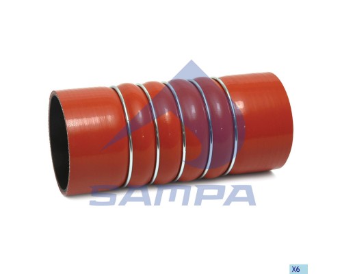 Патрубок MERCEDES Atego, Aхor интеркулера (85х85х200мм) SAMPA