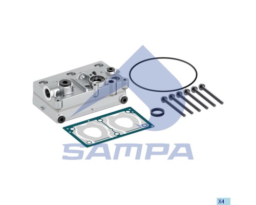 Головка блока компрессора VOLVO RENAULT в сборе (болты, прокладка, кольцо) SAMPA