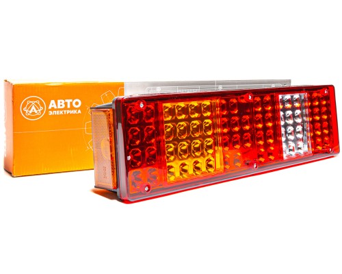 Фонарь задний КАМАЗ, МАЗ, УРАЛ левый со жгутом (вилка СЦАЗ) и боковым габаритным фонарем AVTOELECTRICA