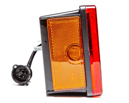 Фонарь задний КАМАЗ, МАЗ, УРАЛ левый со жгутом (вилка СЦАЗ) и боковым габаритным фонарем AVTOELECTRICA