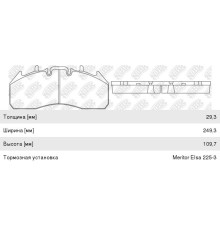 Колодки тормозные VOLVO RENAULT дисковые (249x110x29мм) (4шт.) с р/к NIBK