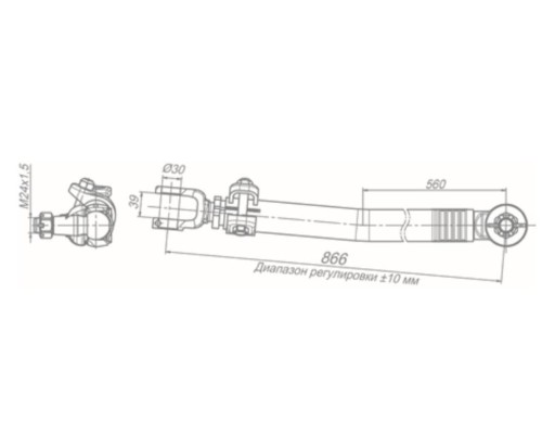 Тяга рулевая КАМАЗ-65225 продольная в сборе ROSTAR