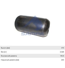 Пневморессора MAN TGA (чулок) (466х240мм, отв. 150.0х150.0мм) передняя SAMPA