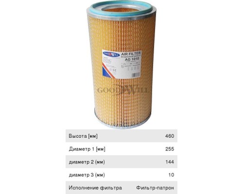 Элемент фильтрующий КАМАЗ воздушный ЕВРО-1 GOODWILL