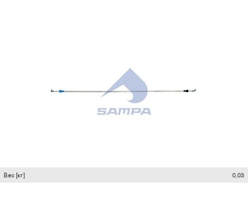 Трос КАМАЗ-5490 MERCEDES Atego привода замка двери левой SAMPA