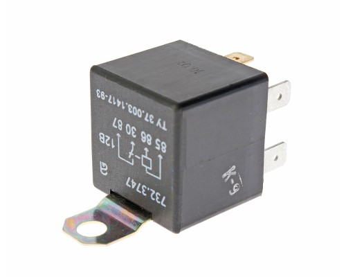 Реле электромагнитное 12V 4-х контактное 25А замыкающее с кронштейном АВАР