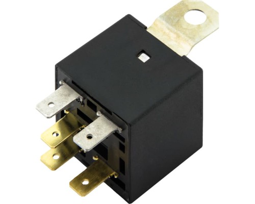 Реле электромагнитное 12V 5-ти контактное 50А замыкающее с кронштейном ЭМИ