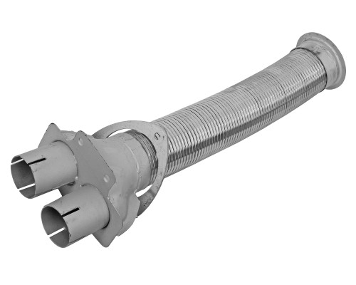 Металлорукав КАМАЗ в сборе с тройником d=90мм L=661мм (нержавеющая сталь 201) (фланец 6мм) ГС