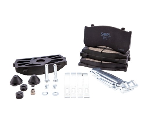 Колодки тормозные MERCEDES Atego MAN TGL ГАЗ-33104 передние/задние дисковые (4шт.) SORL