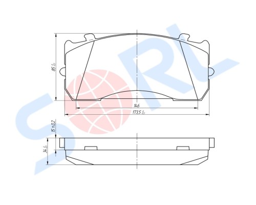 Колодки тормозные MERCEDES Atego MAN TGL ГАЗ-33104 передние/задние дисковые (4шт.) SORL