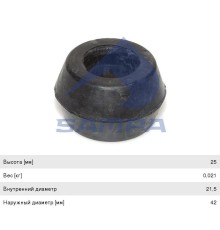 Втулка амортизатора SCANIA 92-144 переднего/заднего нижняя (22х42.50х25мм) SAMPA