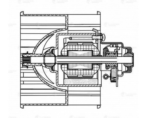 Мотор отопителя ГАЗ-2217, 2705, 3110, 3221 в сборе с ротором LUZAR
