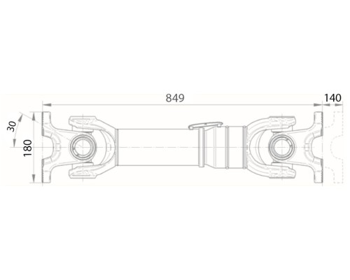 Вал карданный КАМАЗ среднего моста L=849мм ROSTAR