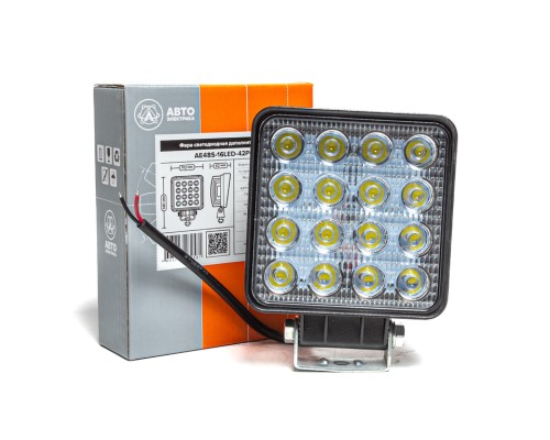Фара рабочего света квадратная 110х140х42 48Вт 16 светодиодов рассеянный свет AVTOELECTRICA
