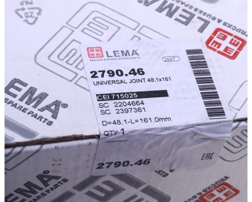 Крестовина SCANIA 4 series вала карданного (48х161мм) с креплением LEMA