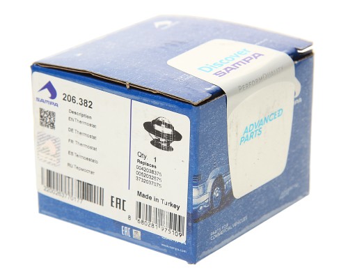 Термостат КАМАЗ-5490 MERCEDES MAN IVECO (83град., с клапаном без прокладок) SAMPA