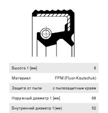 Сальник SCANIA P, G, R, T series ступицы передней бортовой передачи (52х68х8мм) CORTECO
