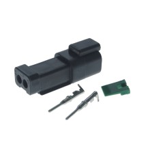 Разъем VOLVO RENAULT электрический (2х контактн., упл., фиксатор) (розетка для вилки 7802135) TE PARTS