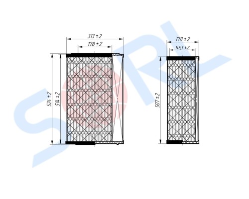 Элемент фильтрующий КАМАЗ воздушный ЕВРО-3 SORL