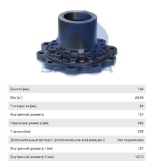 Ступица SCANIA 4 series передняя (без подшипника) SAMPA