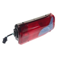 Фонарь задний MAN TGA правый (синее стекло) (лампы 21W 4шт.,  5W 4шт.) АМР разъем сбоку DEPO