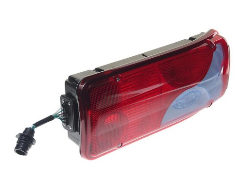 Фонарь задний MAN TGA правый (синее стекло) (лампы 21W 4шт.,  5W 4шт.) АМР разъем сбоку DEPO