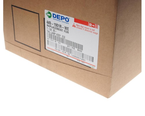 Фонарь задний MAN TGA правый (синее стекло) (лампы 21W 4шт.,  5W 4шт.) АМР разъем сбоку DEPO