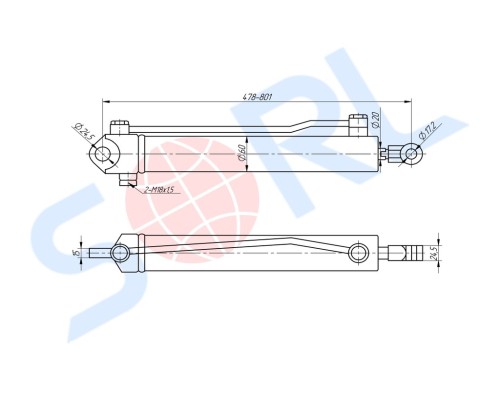 Цилиндр МАЗ механизма опрокидывания кабины SORL