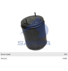 Пневморессора VOLVO (металлический стакан) (3 шп. M10мм, 1 штуц. M16х1.5мм) SAMPA