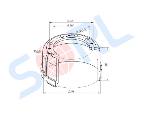 Барабан тормозной КАМАЗ-ЕВРО SORL