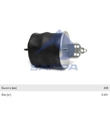 Пневморессора VOLVO FH, FM (с метал.стаканом 1шп.M14мм,  1шп-шт.M16х24мм+кроншт.4отв.) SAMPA