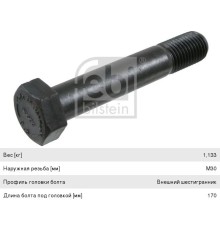 Болт BPW рессоры (M30х170х3, 5) FEBI