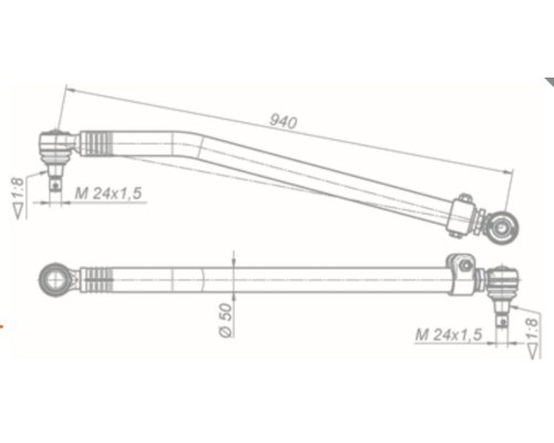Тяга рулевая КАМАЗ-6580 продольная ROSTAR