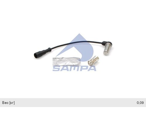 Датчик АБС DAF колеса заднего угловой L=230мм SAMPA