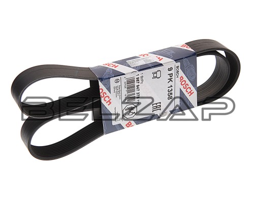 Ремень приводной поликлиновой 9PK1358, 1987947378, BOSCH