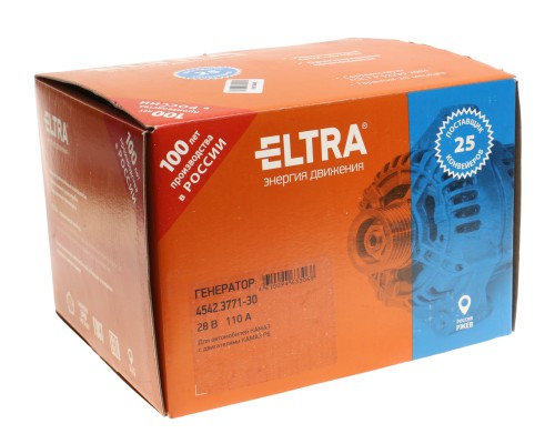 Генератор КАМАЗ дв.КАМАЗ Р6 модели 910 (8-ручьевой шкив) 28В 110А ELTRA