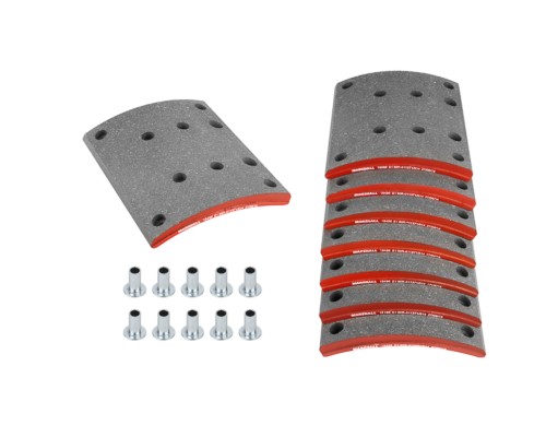 Накладка тормозной колодки MAN 2000 MERCEDES LK, LN задней стандарт (410х223) (8шт.)(с закл) MARSHALL