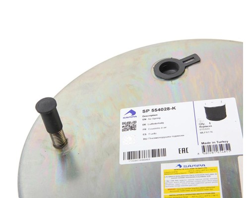 Пневморессора SCHMITZ (металлический стакан) (2 шп. M12 смещ. 25 1 отв.-шт. M22 Н:отв. D156.5) SAMPA