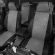 Авточехлы ГАЗель Next (3 высоких) экокожа черные,  серая строчка ромб комплект AVTOLIDER