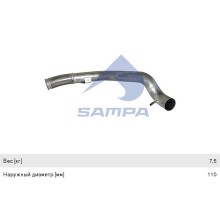 Труба приемная глушителя IVECO Stralis с гофрой SAMPA