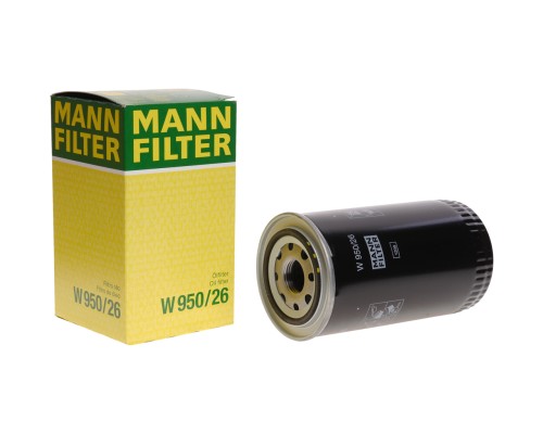 Фильтр масляный КАМАЗ, ПАЗ (дв.CUMMINS ISBe 185, 210, 300) (аналог WK 950/26) MANN