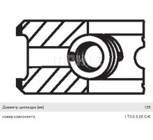 Кольца поршневые IVECO Stralis, EuroTech, EuroStar STD (на 1 поршень) MAHLE